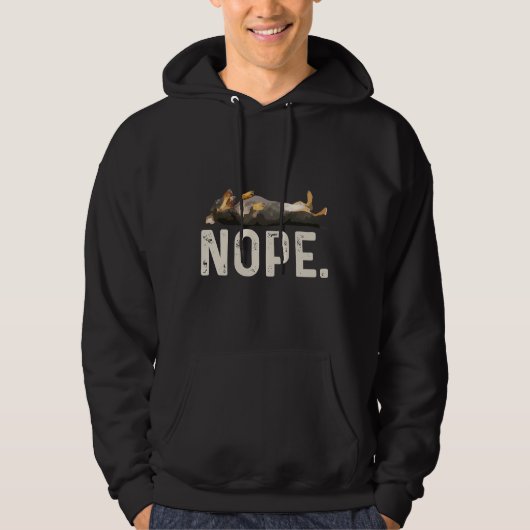 Nope Lazy Dackel Hoodie (Vorderseite)