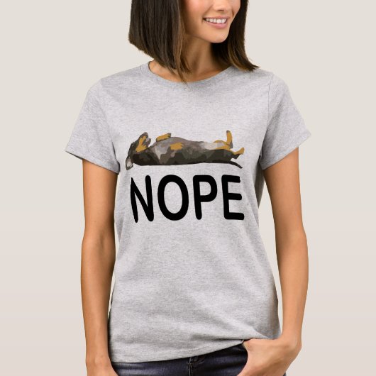 Nope Lazy Dackel T-Shirt (Vorderseite)