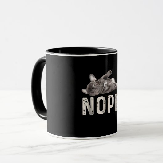 Nope Lazy French Bulldog Dog Lover Gift Tasse (Vorderseite Links)