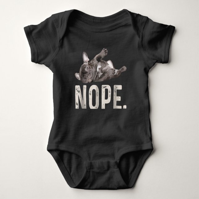 Nope Lazy French Bulldog Lover Gift Baby Strampler (Vorderseite)
