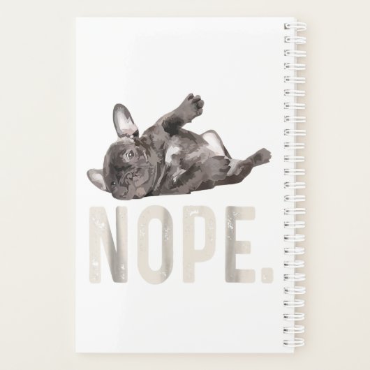 Nope Lazy French Bulldog Lover Gift Planer (Rückseite)