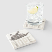 Nope Lazy French Bulldog Lover Gift Steinuntersetzer (Seitenansicht)