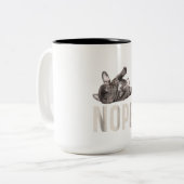 Nope Lazy French Bulldog Lover Gift Zweifarbige Tasse (Vorderseite Links)