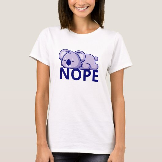 Nope Lazy Koala T-Shirt (Vorderseite)