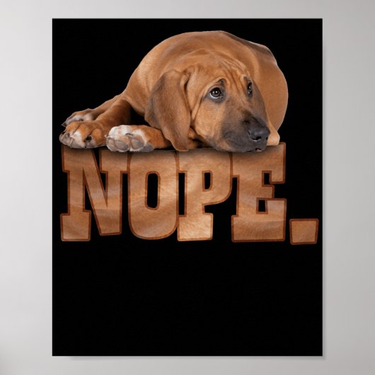 Nope Lazy Rhodesian Ridgeback Dog Lover Poster (Vorne)