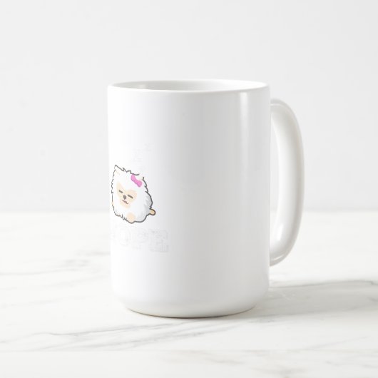 Nope Lazy Spitz Dog Puppy Lover Gift Kaffeetasse (VorderseiteRechts)