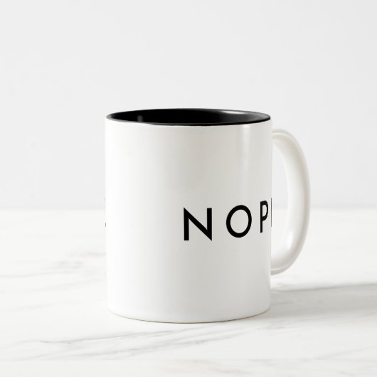 NOPE Modern Trendy Typografy Zweifarbige Tasse (VorderseiteRechts)