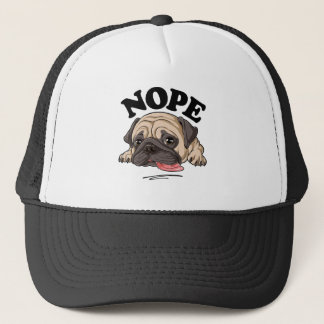 Nope Mops Shirt Lazy Funny Kids Women Männer Dog L Truckerkappe