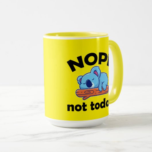 NOPE, nicht heute. Lazy Koala. Tasse (VorderseiteRechts)