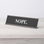 Nope No Office Funny Name Plate Schreibtischnamensplakette (Vorderseite )