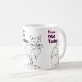 Nope not Today Cat Zeichnend Illustration Kaffeetasse (VorderseiteRechts)