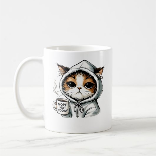 Nope not Today Chat, Funny Cat, Coffee Lover, Grum Kaffeetasse (Links)