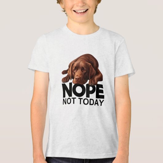 Nope Not Today Chocolate Labrador Tri-Blend Shirt (Vorderseite)