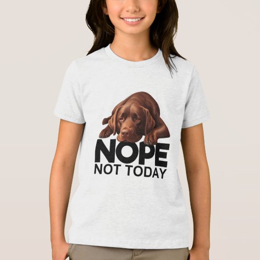 Nope Not Today Chocolate Labrador Tri-Blend Shirt (Vorderseite)