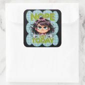 Nope not today Classic Square Stickers (Tasche)