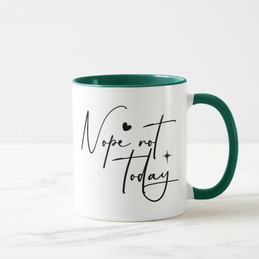 Nope not Today Funny Typografy Introvertiert Tasse (Rechts)