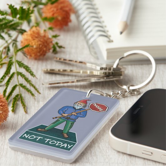 Nope Not Today Grumpy Gnome Schlüsselanhänger (Vorderseite rechts)