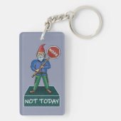 Nope Not Today Grumpy Gnome Schlüsselanhänger (Rückseite)
