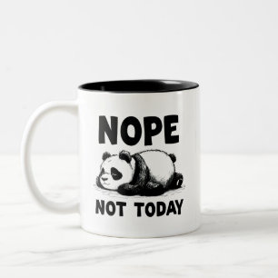Nope not Today Panda Bear Zwei-Tone-Kaffee-Tasse Zweifarbige Tasse