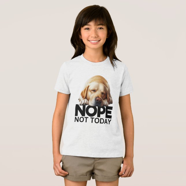 Nope Not Today Yellow Labrador Tri-Blend Shirt (Vorderseite Voll)