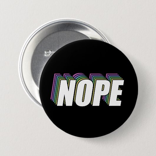 NOPE Projekted Layered Rainbow Button (Vorne & Hinten)