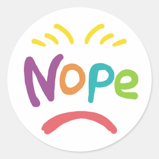 Nope Runder Aufkleber (Vorderseite)
