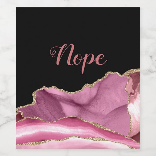 Nope Shabby Chic Weinetikett (Einzelnes Label)