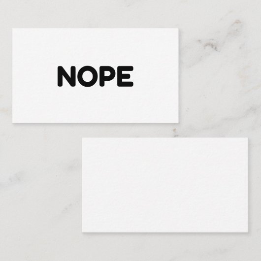 NOPE VISITENKARTE (Vorne/Hinten)