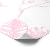 Nora | Benutzerdefiniertes rosa Teddy-Bär-Kinderzi Poster (Ecke)