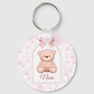 Nora   Benutzerdefiniertes rosa Teddy-Bär-Kinderzi Schlüsselanhänger