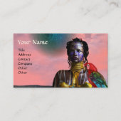 NORA CYBER WARRIOR AND PARROT Science Fiction Visitenkarte (Vorderseite)