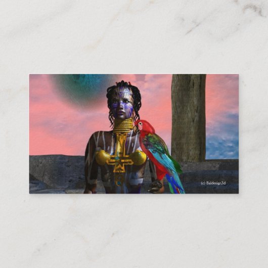 NORA CYBER WARRIOR AND PARROT Science Fiction Visitenkarte (Rückseite)