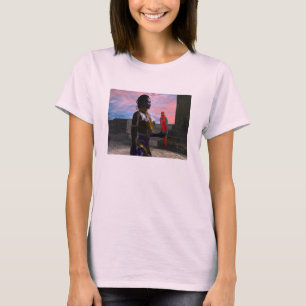 NORA CYBER WARRIOR HOLDING MACAW Science Fiction T-Shirt