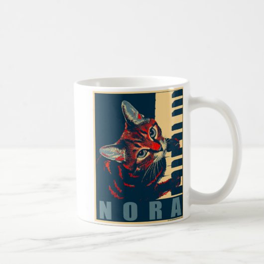 Nora die Klavier-Katze - Posterized Kaffeetasse (Rechts)