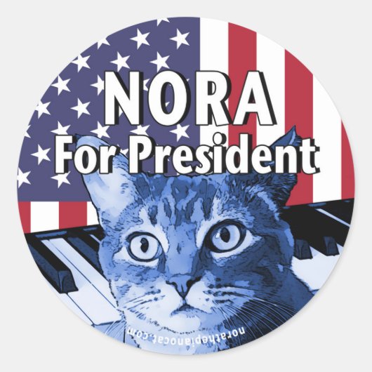 Nora für Präsident #4 Runder Aufkleber (Vorderseite)