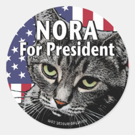 Nora für Präsident #7 Runder Aufkleber