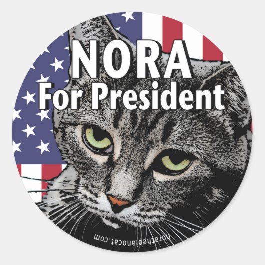 Nora für Präsident #7 Runder Aufkleber (Vorderseite)