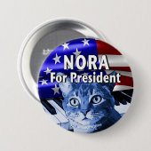 Nora für Präsidenten Button In Blue #3 (Vorne & Hinten)