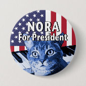 Nora für Präsidenten Button In Blue #4 (Vorderseite)