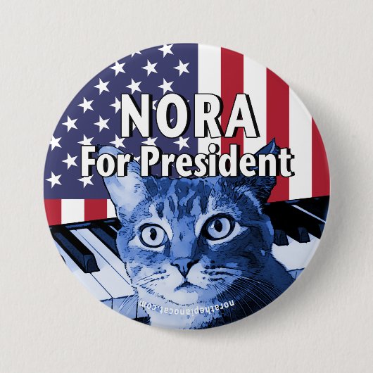 Nora für Präsidenten Button In Blue #4 (Vorderseite)