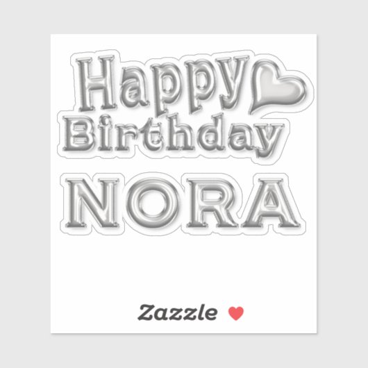 Nora Happy Birthday silver Aufkleber Sticker (Blatt)