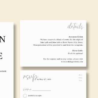NORA | Hochzeit Minimalistische Details Beilagekar Begleitkarte