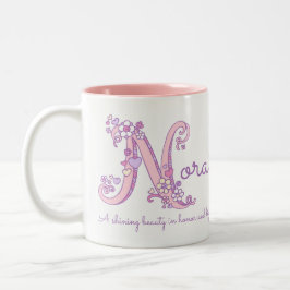 Nora name bedeutet Herzfunktion Blume N Monogramm  Zweifarbige Tasse
