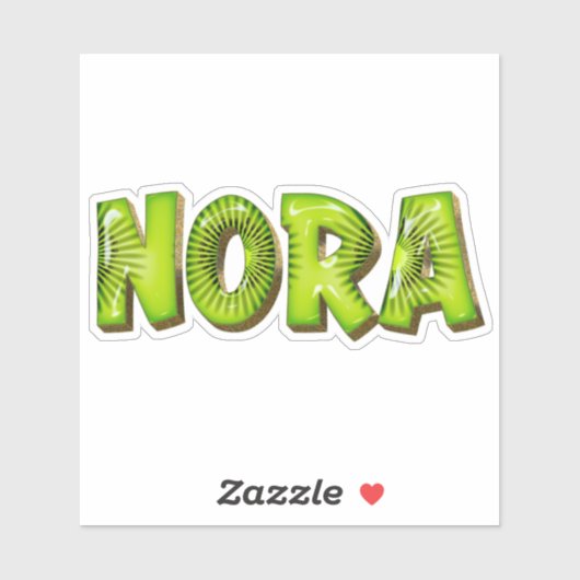 Nora Name Kiwi Design Aufkleber Sticker (Blatt)