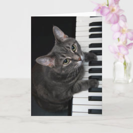 Nora The Piano Cat - Blank Folded Card - Style 001 Karte