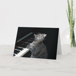 Nora The Piano Cat - Blank Folded Card - Style 002 Karte