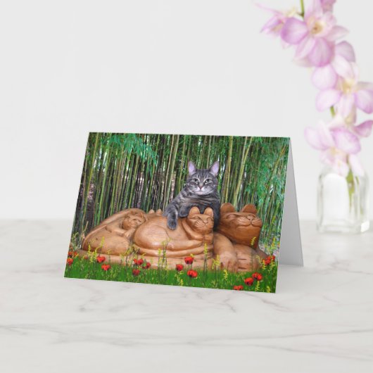 Nora The Piano Cat - Blank Folded Card - Style 008 Karte (Orchidee)