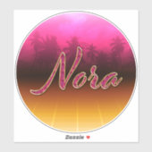 Nora Vorname Name golden pink Aufkleber Sticker (Blatt)