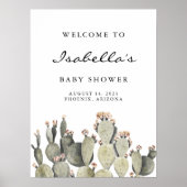 Norah - Bohemische Prickly Pear Cactus Baby Shower Poster (Vorne)