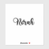 Norah Name - Handgeschriebene Kalligrafie Aufkleber (Blatt)